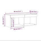 Meuble TV Haut LED Blanc - 160 cm