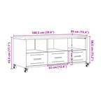 Meuble TV Gris Anthracite Mat en Acier - 100 cm
