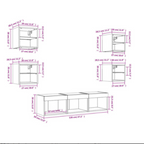 Meuble TV Gris Taupe Effet Chêne - 7 Pièces