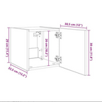 Meuble TV Gris Béton et Blanc Mural - 60 cm
