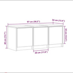 Meuble TV LED Marron Effet Chêne - 97 cm