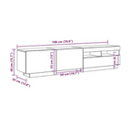 Meuble TV Industriel Effet Vieux Bois - 180 cm