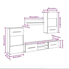 Grand Ensemble Meuble TV Blanc Mat - 5 Pièces