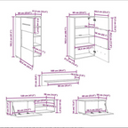 Grand Ensemble Meuble TV Blanc Mat - 5 Pièces
