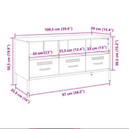 Meuble TV Design Laqué Blanc en Acier - 100 cm