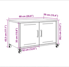 Meuble TV à Pieds en Acier Anthracite - 68 cm