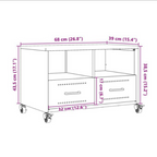 Meuble TV Noir avec Rangement en Acier - 68 cm