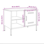Meuble TV Vintage en Acier Blanc - Lot de 2