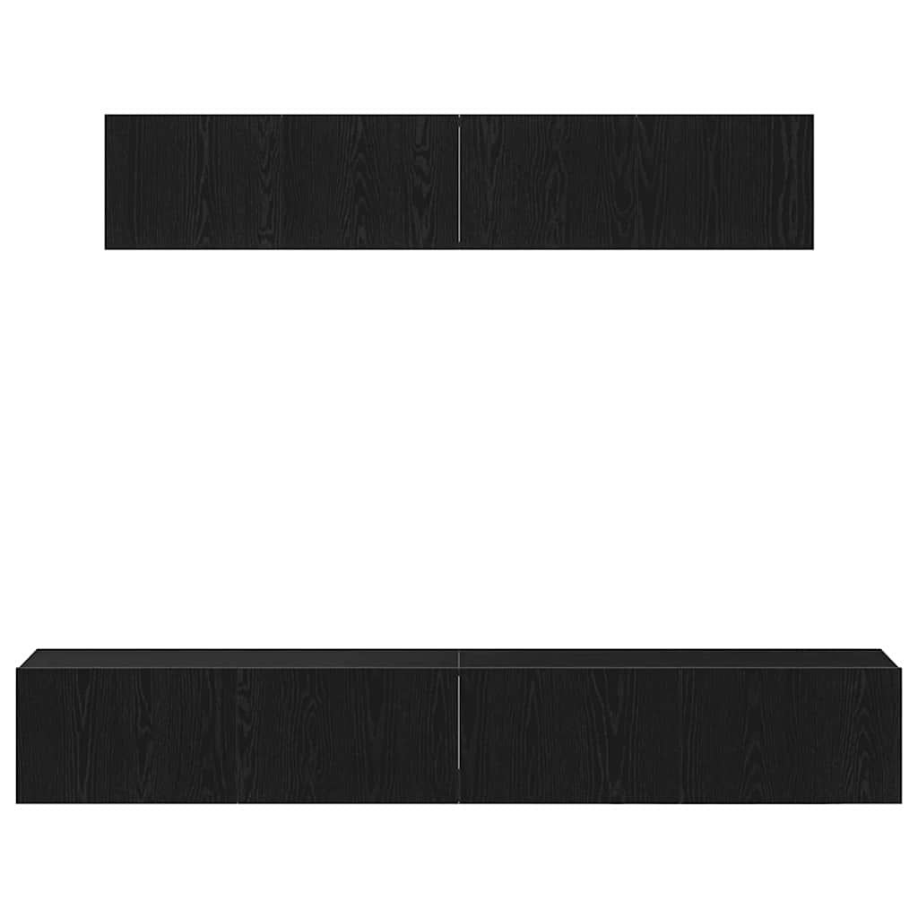 Bibliothèque Meuble TV en Bois Noir - 6 Portes-Mon Meuble TV-5