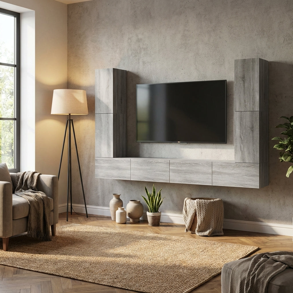 bibliotheque-tv-bois-finition-gris-sonoma-8-pieces-decor