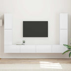 Bibliothèque TV Bois Finition Gris Sonoma - 8 Pièces-Mon Meuble TV-Blanc brillant-17
