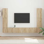 Bibliothèque TV Bois Finition Gris Sonoma - 8 Pièces-Mon Meuble TV-Chêne sonoma-15