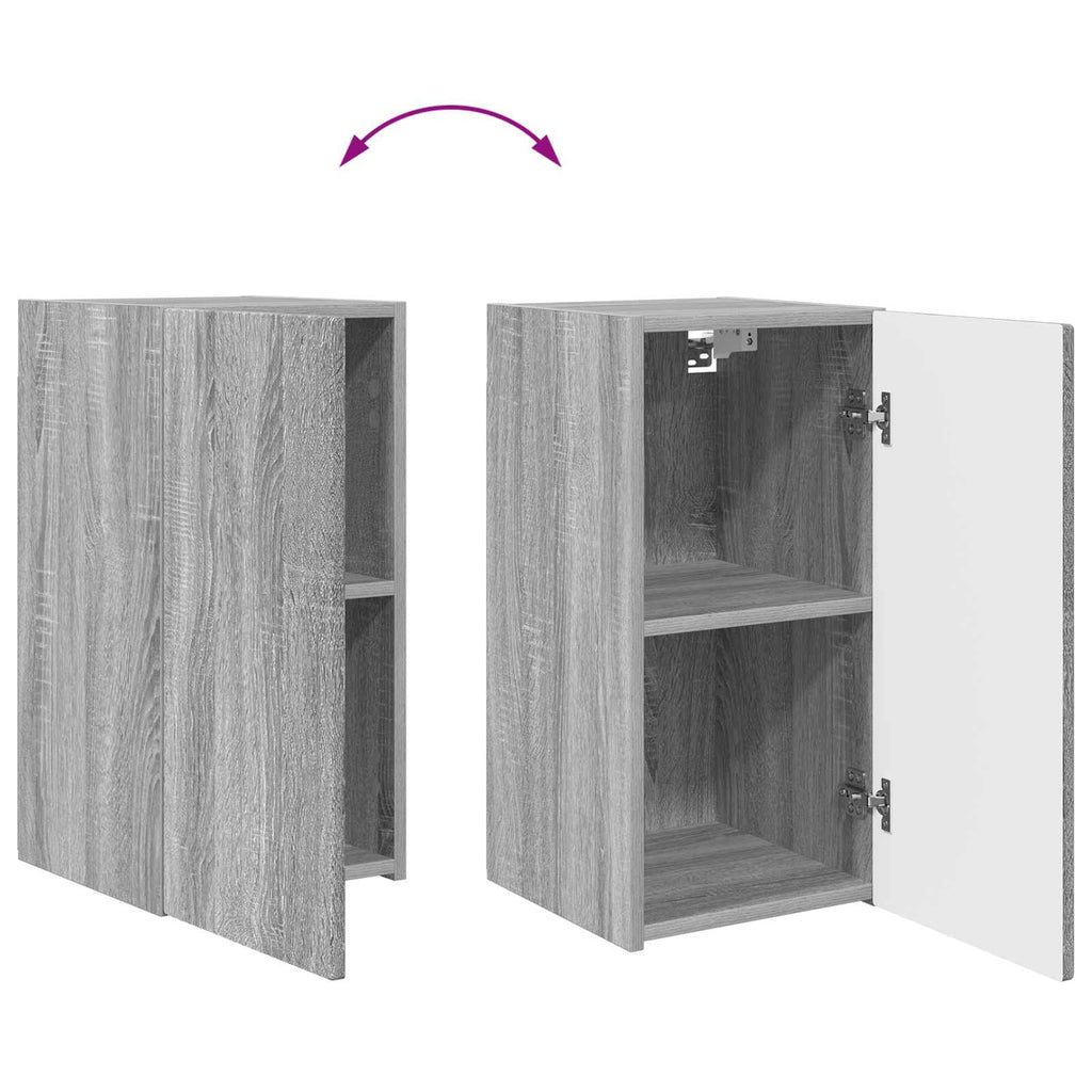 Bibliothèque TV Bois Finition Gris Sonoma - 8 Pièces-Mon Meuble TV-Gris béton-11