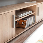 Bibliothèque TV Intégrée Effet Chêne Sonoma - 260 cm-Mon Meuble TV-Chêne-1-12