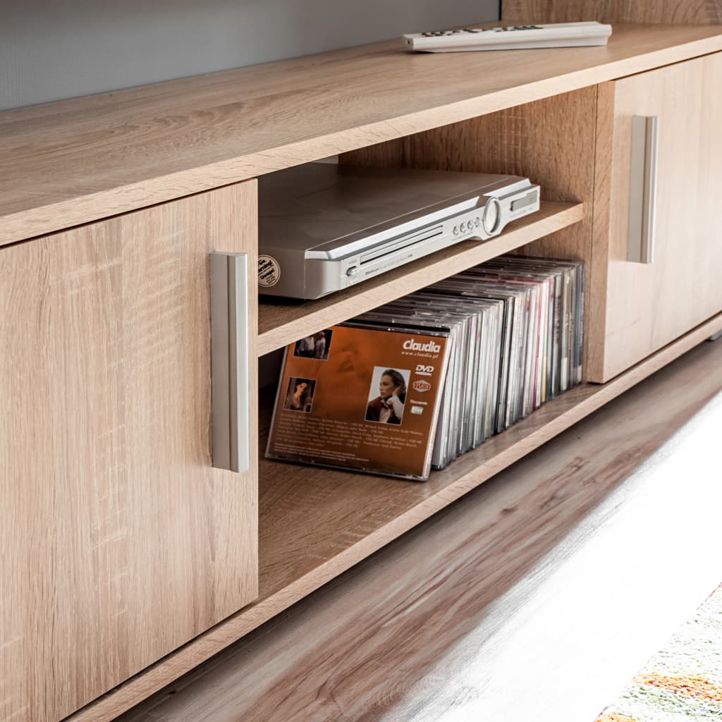 Bibliothèque TV Intégrée Effet Chêne Sonoma - 260 cm-Mon Meuble TV-Chêne-1-12