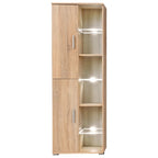 Bibliothèque TV Intégrée Effet Chêne Sonoma - 260 cm-Mon Meuble TV-Chêne-1-4