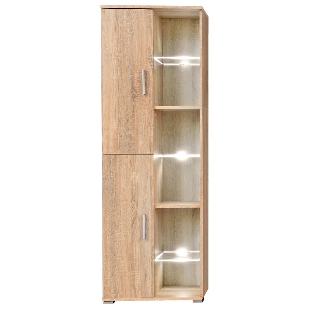 Bibliothèque TV Intégrée Effet Chêne Sonoma - 260 cm-Mon Meuble TV-Chêne-1-4
