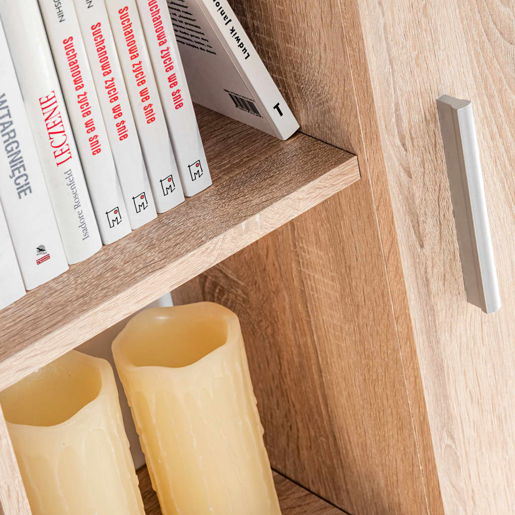 Bibliothèque TV Intégrée Effet Chêne Sonoma - 260 cm-Mon Meuble TV-Chêne-1-9