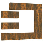 Bibliothèque TV Murale Effet Chêne Fumé - 7 Pièces-Mon Meuble TV-1