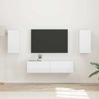 Bibliothèque TV Salon Effet Chêne Artisanal - 4 Pièces-Mon Meuble TV-Blanc brillant-18