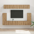 Décoration Meuble TV Mural Effet Chêne Artisanal - 5 Pièces-Mon Meuble TV-2