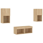 Ensemble Meuble TV avec LED Effet Chêne Sonoma - 4 Pièces-Mon Meuble TV-1