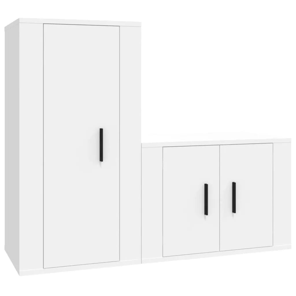 Ensemble Meuble TV Blanc 100 cm - Suspendu-Mon Meuble TV-Blanc-1