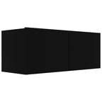 Ensemble Meuble TV Bois et Noir - 4 Pièces-Mon Meuble TV-Gris béton-80 cm-4-5