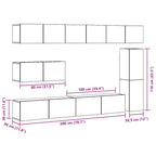 Ensemble Meuble TV Design Effet Vieux Bois - 7 Pièces-Mon Meuble TV-11