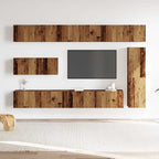 Ensemble Meuble TV Design Effet Vieux Bois - 7 Pièces-Mon Meuble TV-2