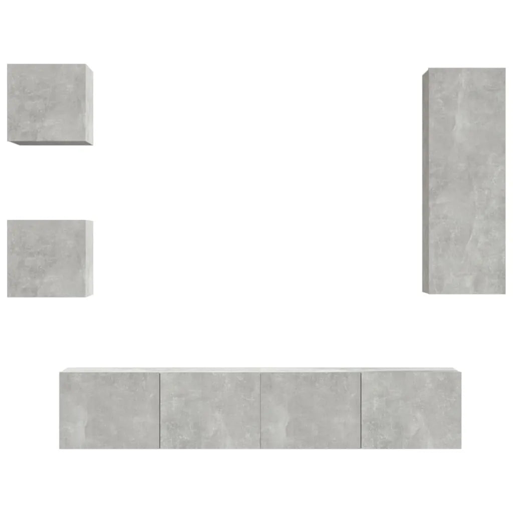 Ensemble Meuble TV Gris Béton - 5 Pièces-Mon Meuble TV-2