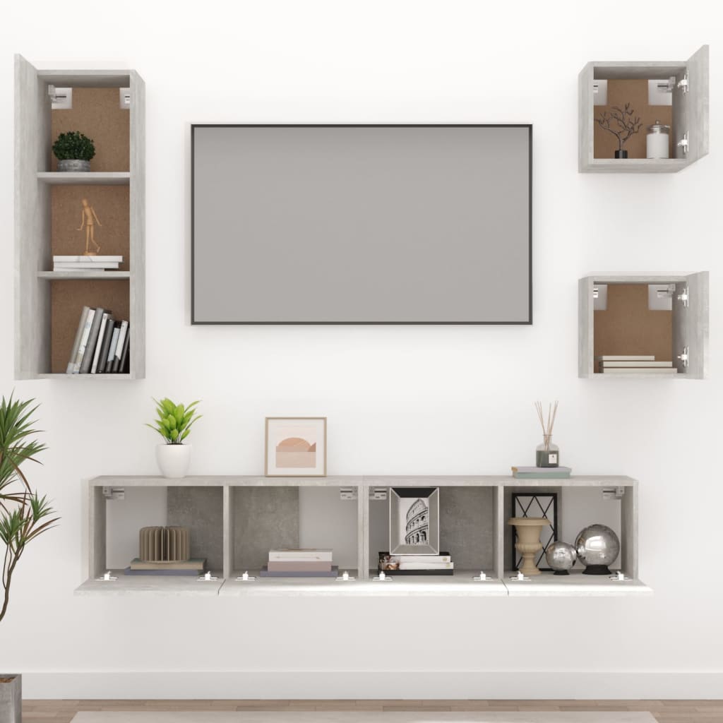 Ensemble Meuble TV Gris Béton - 5 Pièces-Mon Meuble TV-3