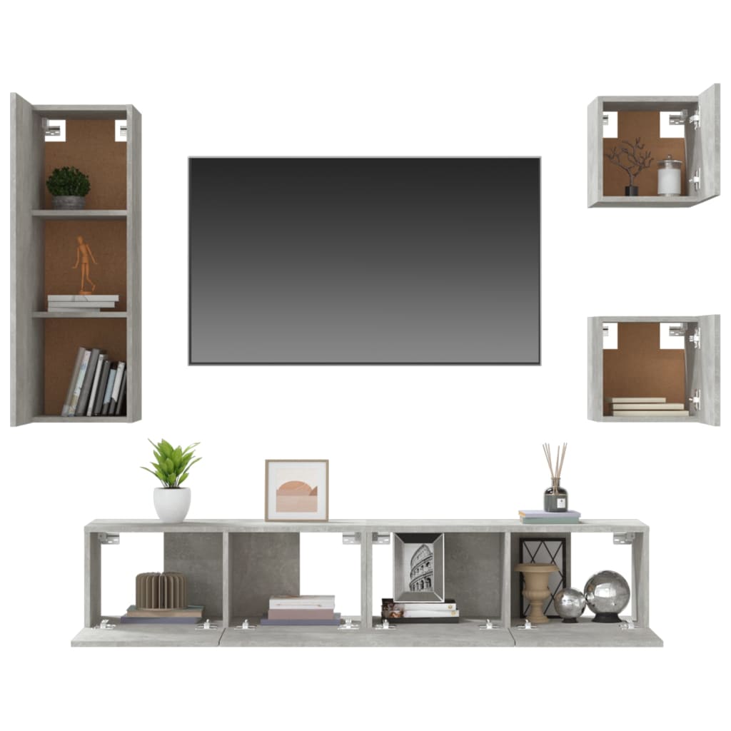 Ensemble Meuble TV Gris Béton - 5 Pièces-Mon Meuble TV-5