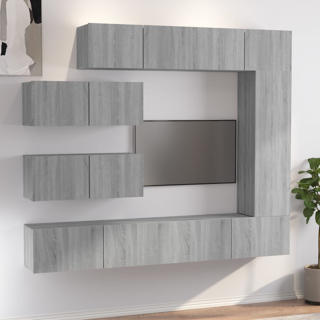 Ensemble Meuble TV Gris Effet Chêne Sonoma - 7 Pièces-Mon Meuble TV-1