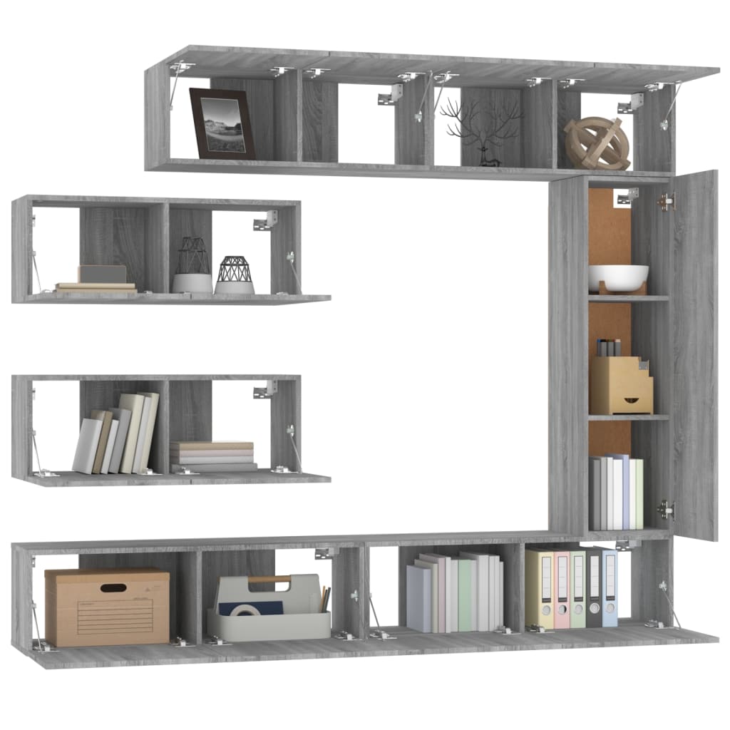 Ensemble Meuble TV Gris Effet Chêne Sonoma - 7 Pièces-Mon Meuble TV-4