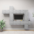 Ensemble Meuble TV Gris Effet Sonoma - 10 Pièces-Mon Meuble TV-Gris béton-60 cm-10-10