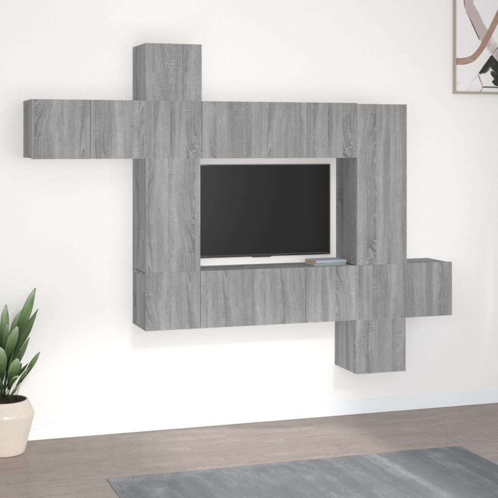 Ensemble Meuble TV Gris Effet Sonoma - 10 Pièces-Mon Meuble TV-Sonoma gris-60 cm-10-2