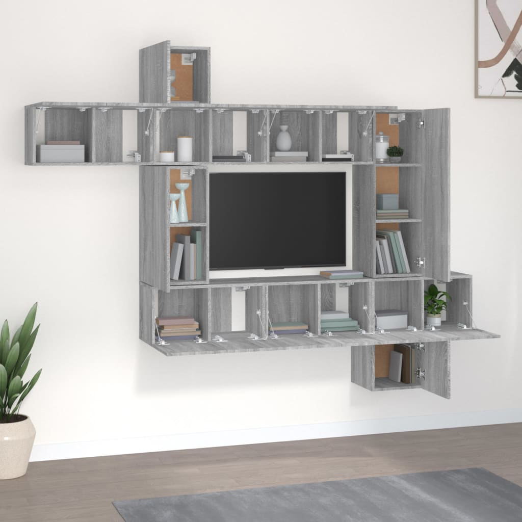 Ensemble Meuble TV Gris Effet Sonoma - 10 Pièces-Mon Meuble TV-Sonoma gris-60 cm-10-3