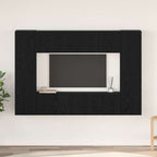 Ensemble Meuble TV Gris et Bois - 8 Pièces-Mon Meuble TV-Chêne noir-60 cm-4-22