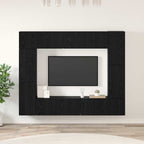Ensemble Meuble TV Gris et Bois - 8 Pièces-Mon Meuble TV-Chêne noir-80 cm-4-21