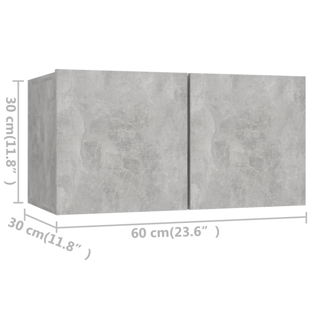 Ensemble Meuble TV Gris et Bois - 8 Pièces-Mon Meuble TV-Gris béton-60 cm-1-11