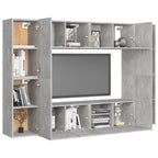 Ensemble Meuble TV Gris et Bois - 8 Pièces-Mon Meuble TV-Gris béton-60 cm-1-3