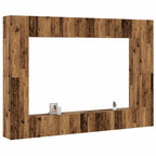 Ensemble Meuble TV Gris et Bois - 8 Pièces-Mon Meuble TV-Vieux bois-100 cm-4-14
