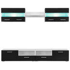 Ensemble Meuble TV LED Noir Brillant - 5 Pièces-Mon Meuble TV-Noir-1-3