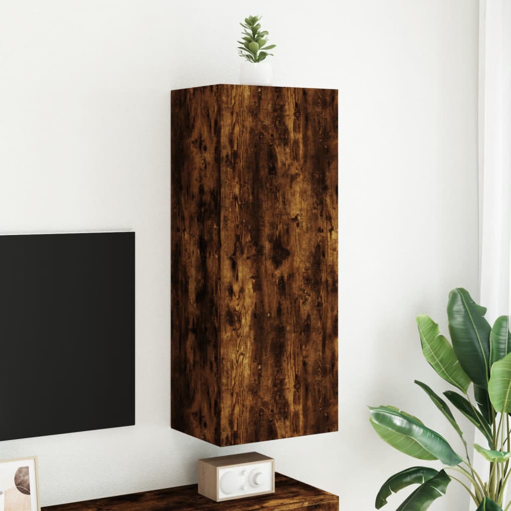Ensemble Meuble TV Marron Effet Chêne Fumé - 102 cm-Mon Meuble TV-Chêne fumé-40 cm-1-3