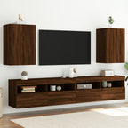 Ensemble Meuble TV Marron Effet Chêne Fumé - 102 cm-Mon Meuble TV-Chêne marron-60 cm-2-40