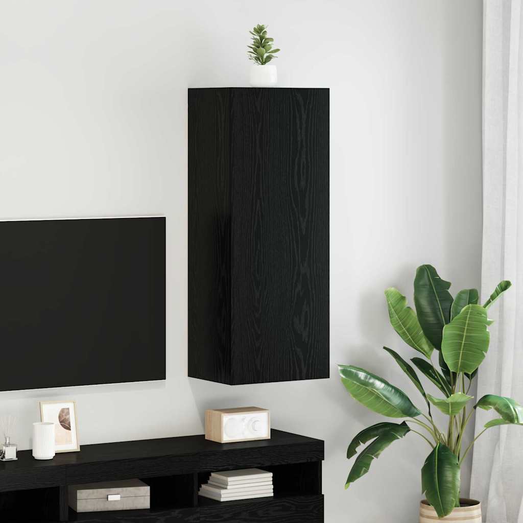 Ensemble Meuble TV Marron Effet Chêne Fumé - 102 cm-Mon Meuble TV-Chêne noir-102 cm-1-16