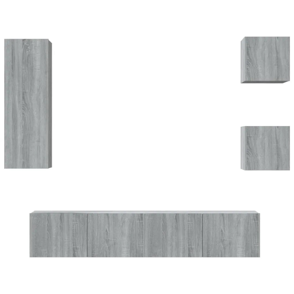 Ensemble Meuble TV Moderne Effet Sonoma Gris - 5 Pièces-Mon Meuble TV-1