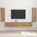 Ensemble Meuble TV Mural Chêne Artisanal - 4 Pièces-Mon Meuble TV-Chêne artisanal-2