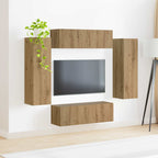 Ensemble Meuble TV Mural Chêne Artisanal - 4 Pièces-Mon Meuble TV-Chêne artisanal-4